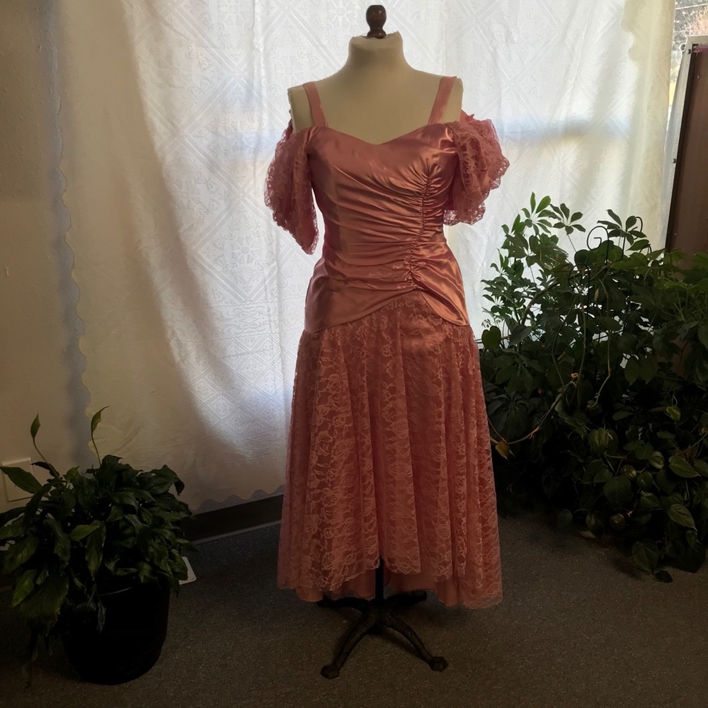 1980s Vintage Pink Prom Dress